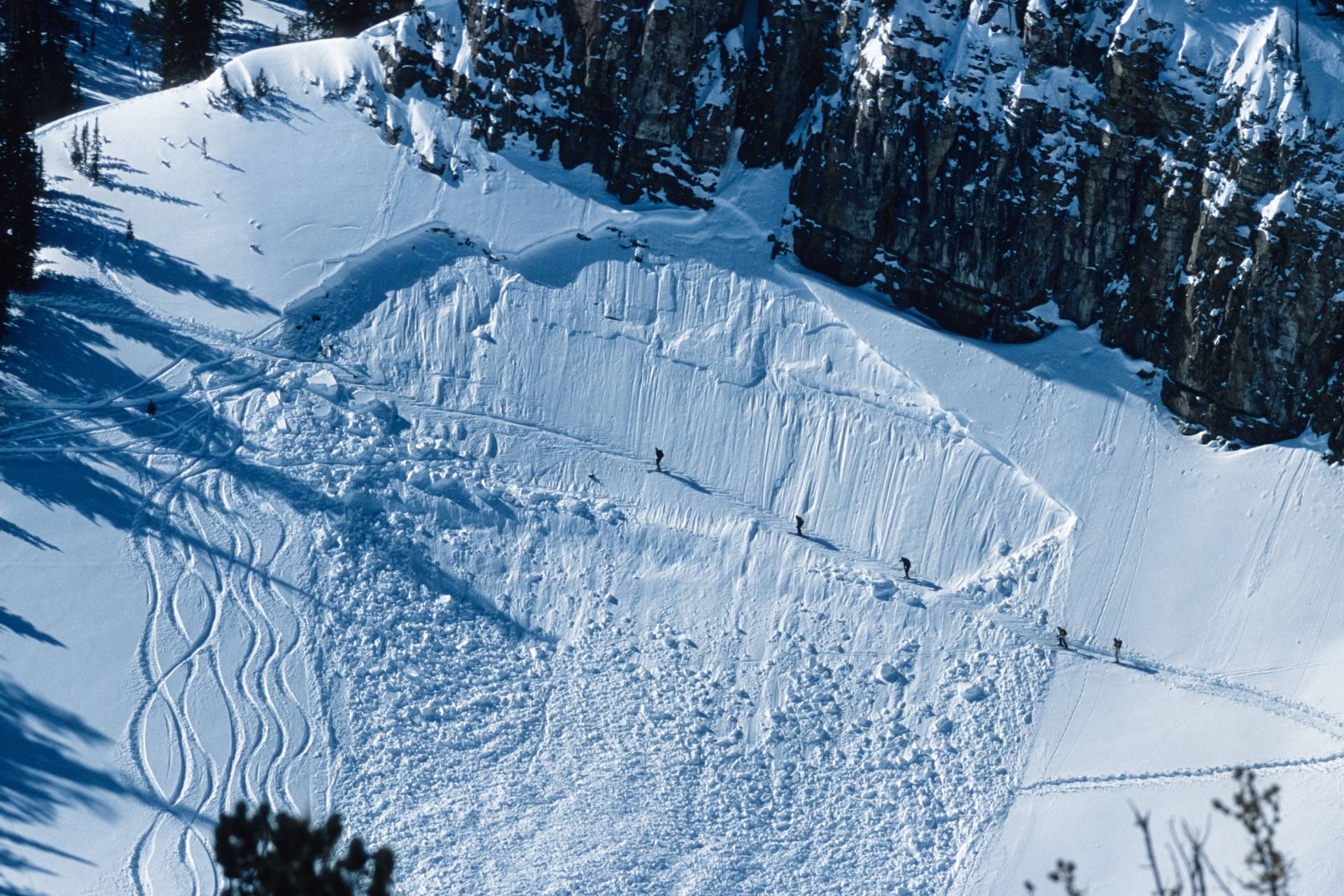 Snow slab avalanche